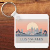 ロサンゼルスカリフォルニアスカイラインパステルトラベル キーホルダー (正面)