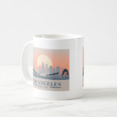 ロサンゼルスカリフォルニアスカイラインパステルトラベル コーヒーマグカップ (正面左)