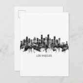ロサンゼルスカリフォルニアスカイラインBW インビテーションポストカード (正面/裏面)