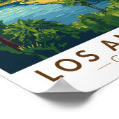 ロサンゼルスカリフォルニアトラベルアートヴィンテージ ポスター (角)