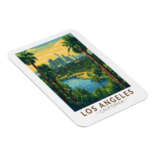 ロサンゼルスカリフォルニアトラベルアートヴィンテージ マグネット (右側)