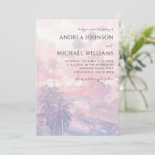 ロサンゼルスカリフォルニアドリーミーLAシティピンク結婚ズ 招待状 (スタンド正面)