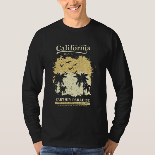 ロサンゼルスカリフォルニアビーチパラダイスサマーTシ Tシャツ (正面)