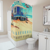 ロサンゼルスカリフォルニアビーチホームデコール シャワーカーテン (インサイチュ)