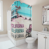 ロサンゼルスカリフォルニアビーチホームデコール シャワーカーテン (インサイチュ)