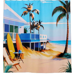 ロサンゼルスカリフォルニアビーチホームデコール シャワーカーテン