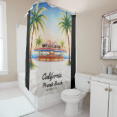 ロサンゼルスカリフォルニアビーチホームデコール シャワーカーテン (インサイチュ)