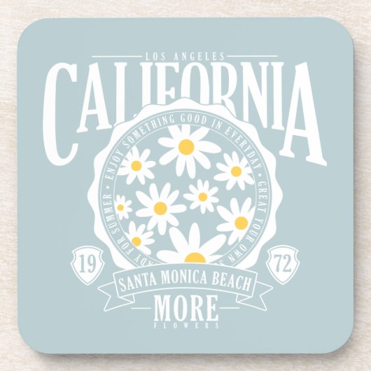 ロサンゼルスカリフォルニアフローラグラフィック コースター (正面)