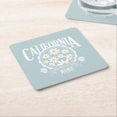 ロサンゼルスカリフォルニアフローラグラフィック スクエアペーパーコースター (アングル)