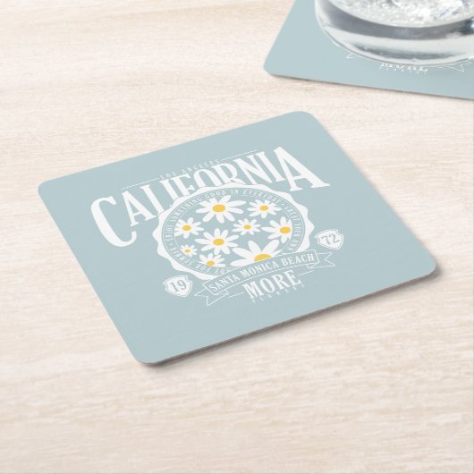 ロサンゼルスカリフォルニアフローラグラフィック スクエアペーパーコースター (アングル)