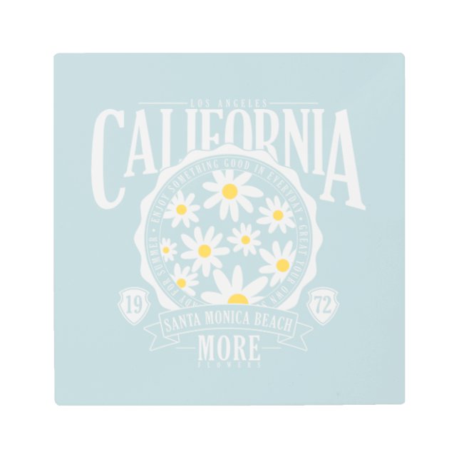 ロサンゼルスカリフォルニアフローラグラフィック メタルプリント (正面)