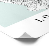 ロサンゼルスカリフォルニアブルーウォーター通りの地図 ポスター (角)