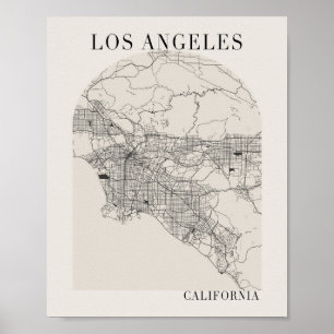 ロサンゼルスカリフォルニアボホアーチ通りの地図 ポスター