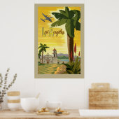 ロサンゼルスカリフォルニアレトロヴィンテージトラベル ポスター (キッチン)