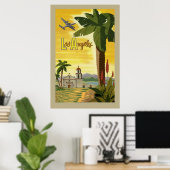 ロサンゼルスカリフォルニアレトロヴィンテージトラベル ポスター (ホームオフィス)