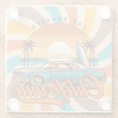 ロサンゼルスカリフォルニアレトロ ガラスコースター (裏面)