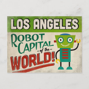ロサンゼルスカリフォルニアロボット – おもしろいヴィンテージ ポストカード