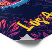 ロサンゼルスカリフォルニアヴィンテージトラベルイラストレーション ポスター (角)