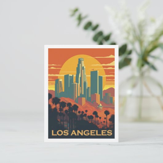 ロサンゼルスカリフォルニアヴィンテージトラベルプレイス ポストカード (スタンド正面)