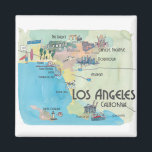 ロサンゼルスカリフォルニアヴィンテージトラベルマップ マグネット<br><div class="desc">ロサンゼルスカリフォルニアヴィンテージトラベルマップ</div>