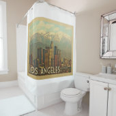 ロサンゼルスカリフォルニアヴィンテージ旅行 シャワーカーテン (インサイチュ)