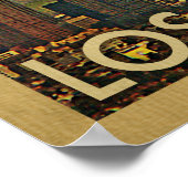 ロサンゼルスカリフォルニアヴィンテージ旅行 ポスター (角)