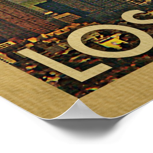 ロサンゼルスカリフォルニアヴィンテージ旅行 ポスター (角)