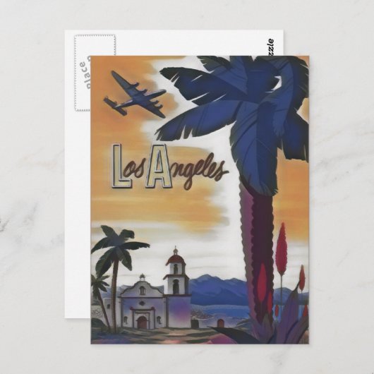 ロサンゼルスカリフォルニアヴィンテージ旅行 ポストカード (正面/裏面)