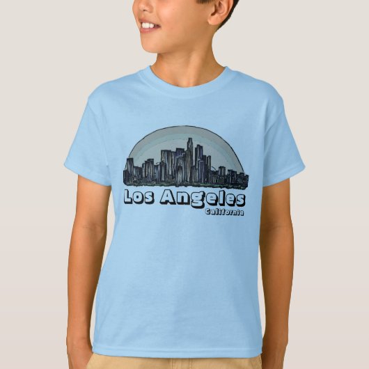 ロサンゼルスカリフォルニア芸術的の少年スカイラインティー Tシャツ (正面)