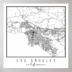 ロサンゼルスカリフォルニア通りの地図 ポスター