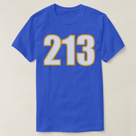 ロサンゼルスカリフォルニアCAエリアコード Tシャツ (デザイン正面)