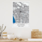 ロサンゼルスカリフォルニアUSAトラベルシティマップ ポスター (キッチン)