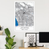 ロサンゼルスカリフォルニアUSAトラベルシティマップ ポスター (ホームオフィス)
