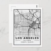 ロサンゼルスカリフォルニアUSAトラベルシティマップ ポストカード (正面/裏面)