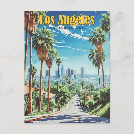 ロサンゼルスカリフォルニアUSAヴィンテージトラベル ポストカード (正面)