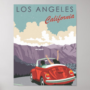 ロサンゼルスカリフォルニアUSA有名な旅行の場所 ポスター