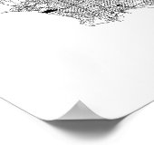 ロサンゼルスカリフォルニミニマルアモダン通りの地図 ポスター (角)