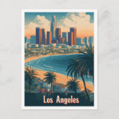 ロサンゼルスサウスカロライナUSA旅行イラストレーション ポストカード (正面)