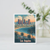 ロサンゼルスサウスカロライナUSA旅行イラストレーション ポストカード (スタンド正面)