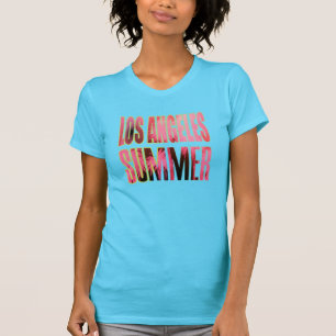 「ロサンゼルスサマーレターレッド」シャツ Tシャツ