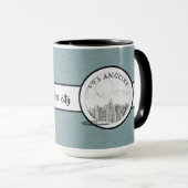 ロサンゼルスシエレガントティブラックグレーリンガー15oz マグカップ (正面右)