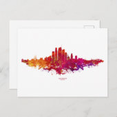 ロサンゼルスシティスカイラインカラフル ポストカード (正面/裏面)