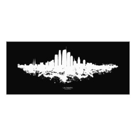 ロサンゼルスシティスカイライン水彩 フォトプリント           