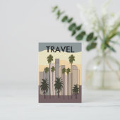 ロサンゼルスシティスケップサンセットパームツリーズカリフォルニア 名刺 (スタンド正面)