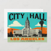 ロサンゼルスシティホールレトロアート ポストカード (正面/裏面)