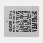 ロサンゼルスシティ通りの地図 フリースブランケット (正面(横))