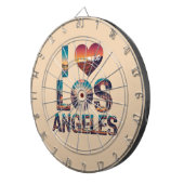 ロサンゼルススカイラインサンセット&ハリウッドタイポグラフィ ダーツボード (正面右)