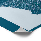 ロサンゼルスダークブルーシティ地図ポスター ポスター (角)