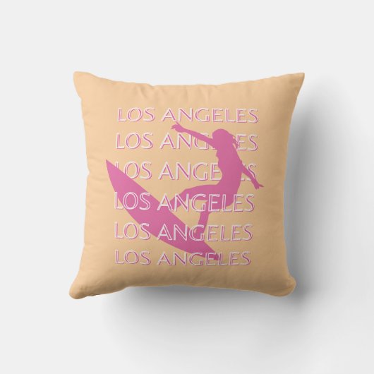 ロサンゼルストラベルアート,カリフォルニア,ビーチ愛好家 クッション (裏面)