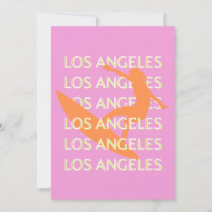 ロサンゼルストラベルアート,カリフォルニア,旅行,ピンク シーズンカード